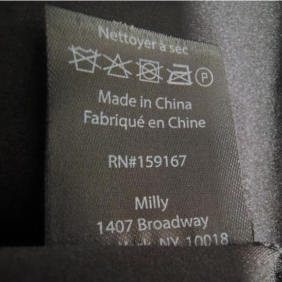 Milly Gloria Cady Black Belted Dress Long Sleeves V Neck Women's 4 - Picture 8 of 8